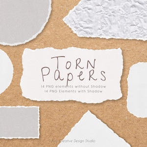 Torn Paper Clipart Set | Transparent PNG Files | Marketing Material | Social Media | Commercial Use