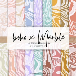 Marble Digital Papers Pack, Marbled Papers