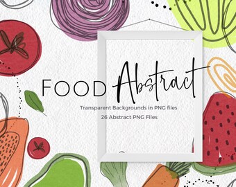 Food abstract clipart, food clipart, fruit clipart, fruit graphics, food graphics, vegetable clipart, vegetable graphics