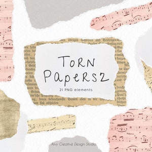 Torn Paper II Clipart Set | Transparent PNG Files | Marketing Material | Social Media | Commercial Use