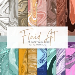 Fluid Art x Marble Digital Papers Pack | Pour Painting | Social Media | Craft | Commercial Use | Liquid Art