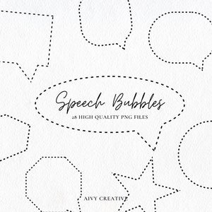28 Speech Bubbles in Transparent ClipArt Set | Transparent PNG Files | Speech Bubble Border | Marketing | Commercial Use