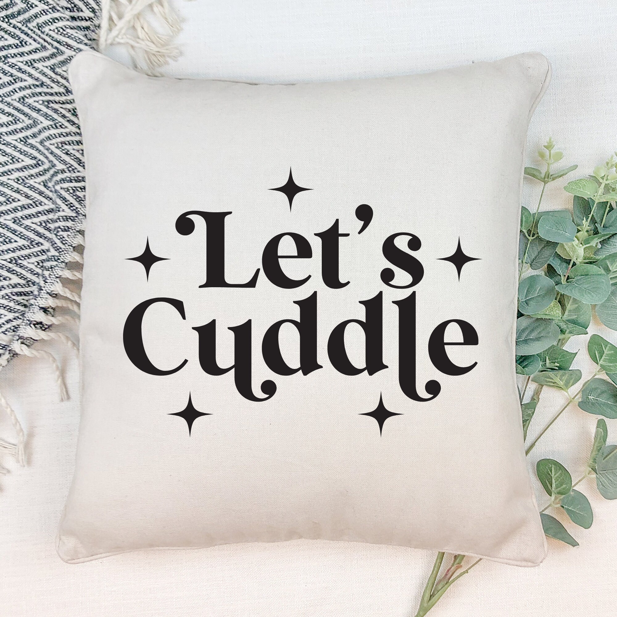 Let's Cuddle Pillow SVG