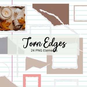 Torn Edges and Torn Paper Clipart Set | Transparent PNG Files | Marketing Material | Social Media | Commercial Use
