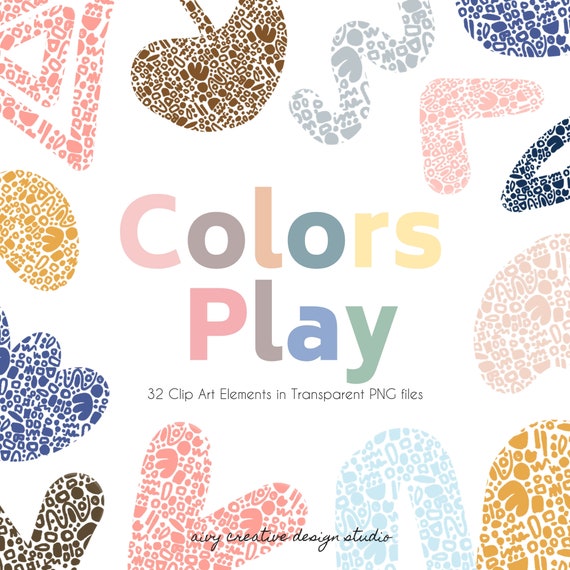 Colors Play Abstract Clip Art Set Transparent PNG Files - Etsy