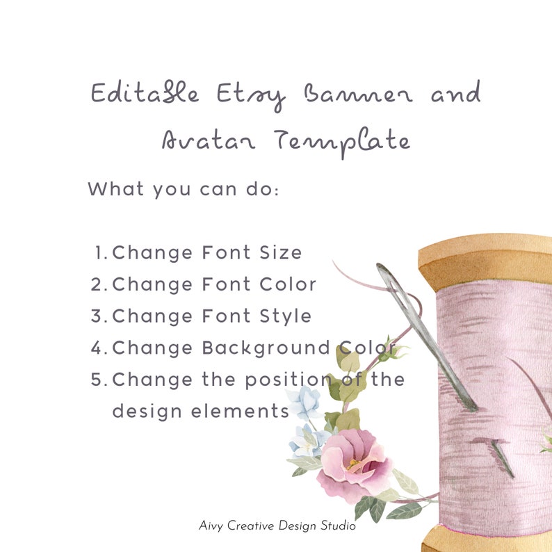 Classic Sewing Etsy Shop Banner and Store Logo, Sewing Banner, Sewing Logo, Etsy Shop Kit image 6