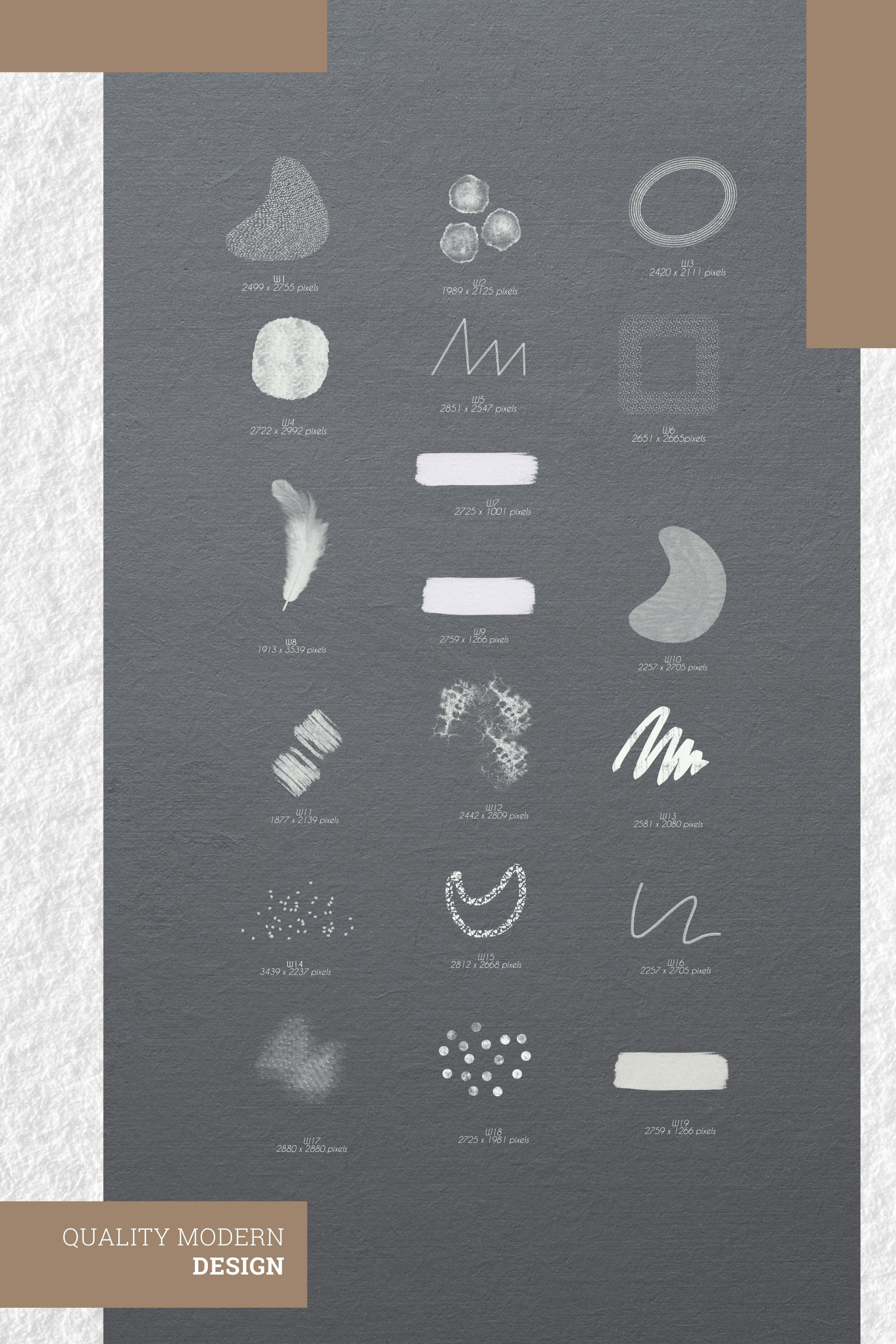 Minimalist White Abstract Clip Art Set Transparent PNG Files Etsy