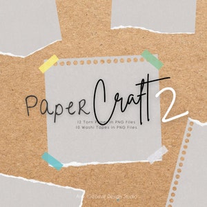 Paper Craft 2 Clipart Set / Washi Tape e carta strappata / Materiale di marketing / Social media / Uso commerciale