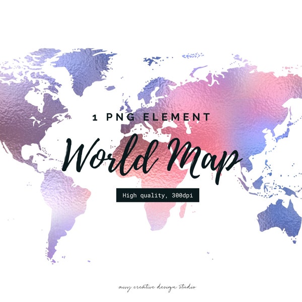 World Map Abstract Clipart  | Transparent PNG File | JPEG | Travel l World Map | Commercial Use