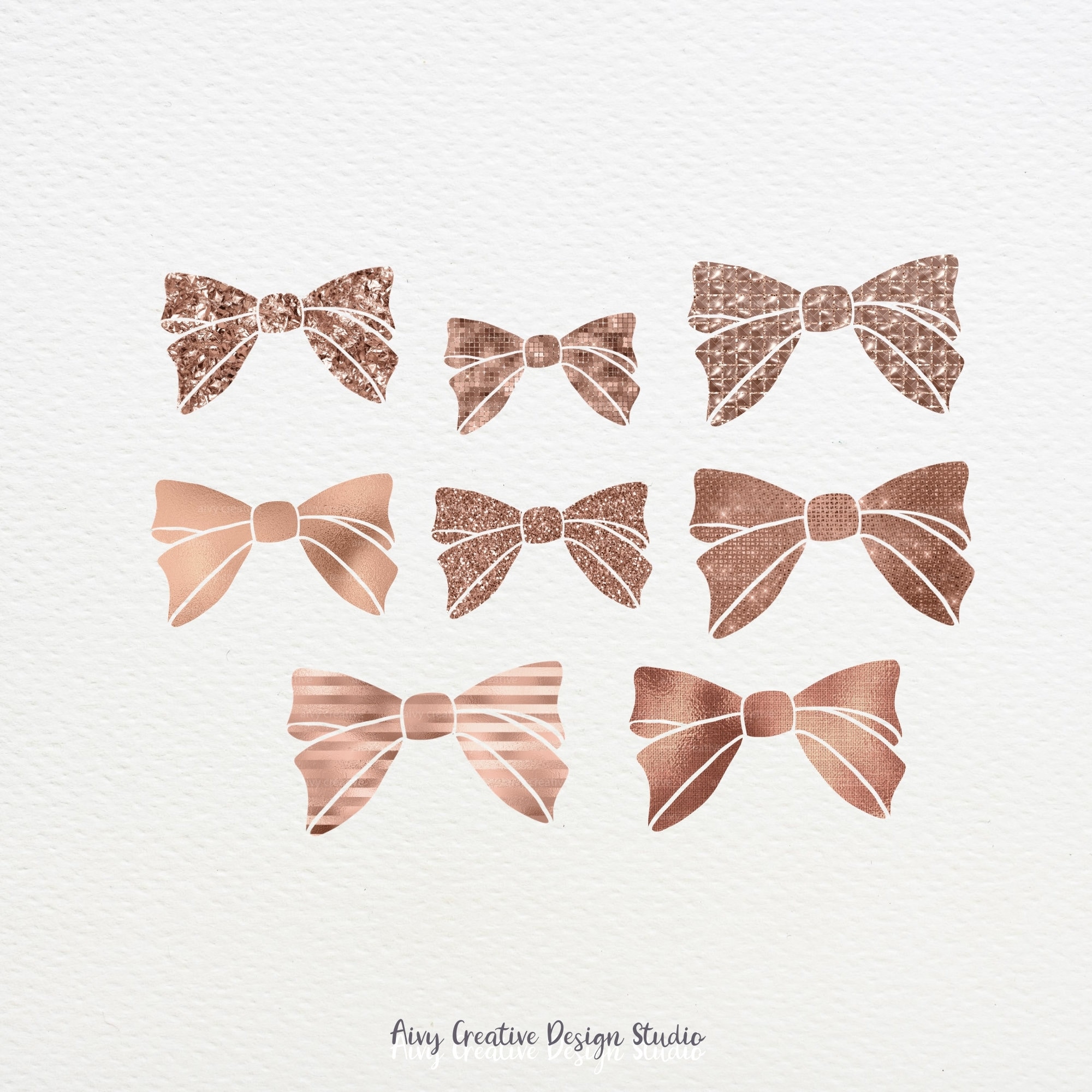 22 Rose Gold Bow and Ribbon Clipart Set Rose Gold Ribbon Etsy Norway