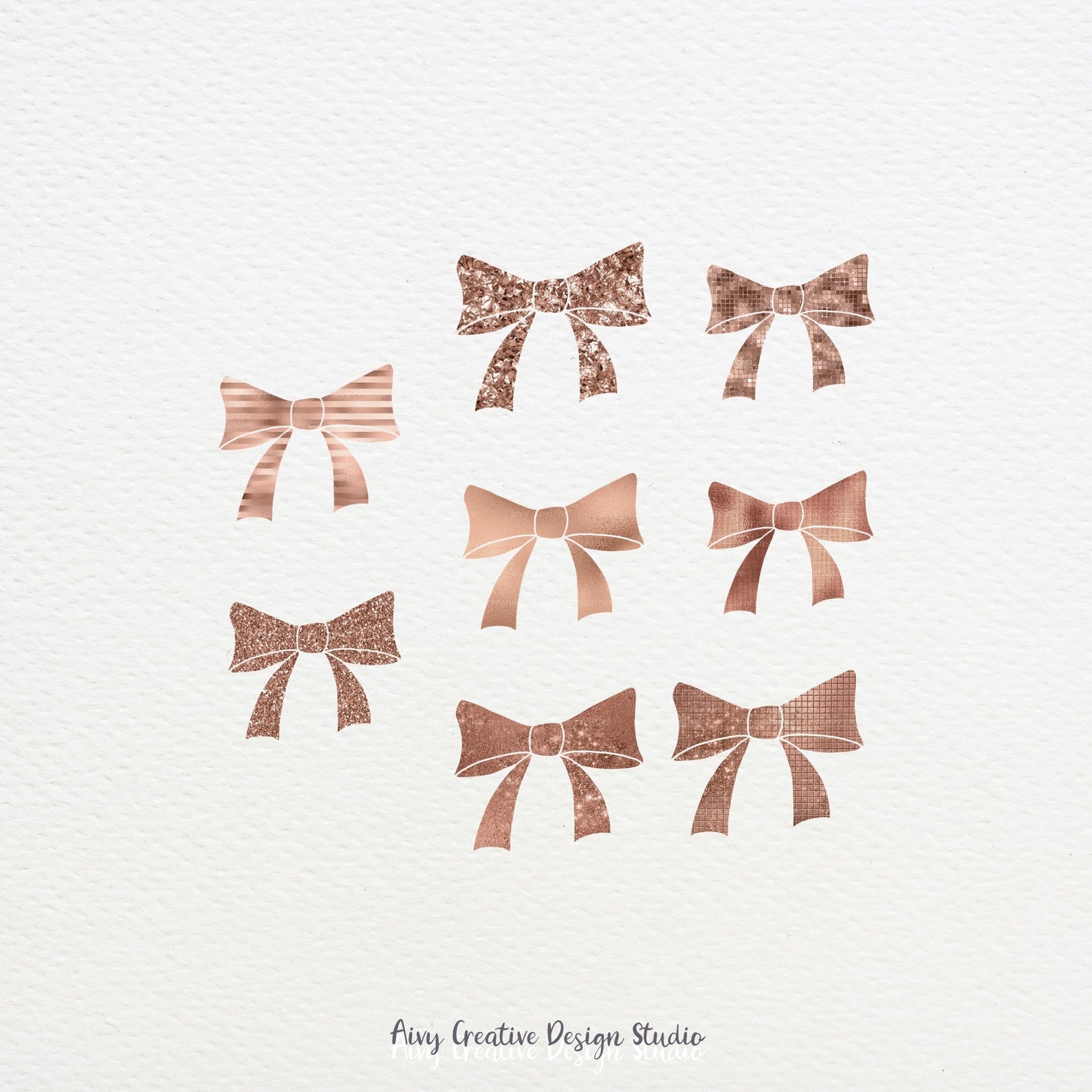 22 Rose Gold Bow and Ribbon Clipart Set Rose Gold Ribbon Rose Gold Bow