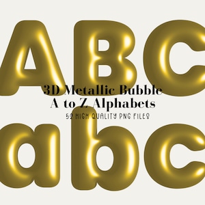 Alfabeto de oro inflado 3D png, Alfabeto inflado, Alfabeto de globo, Letra de globo, Alfabeto de hojaldre de oro