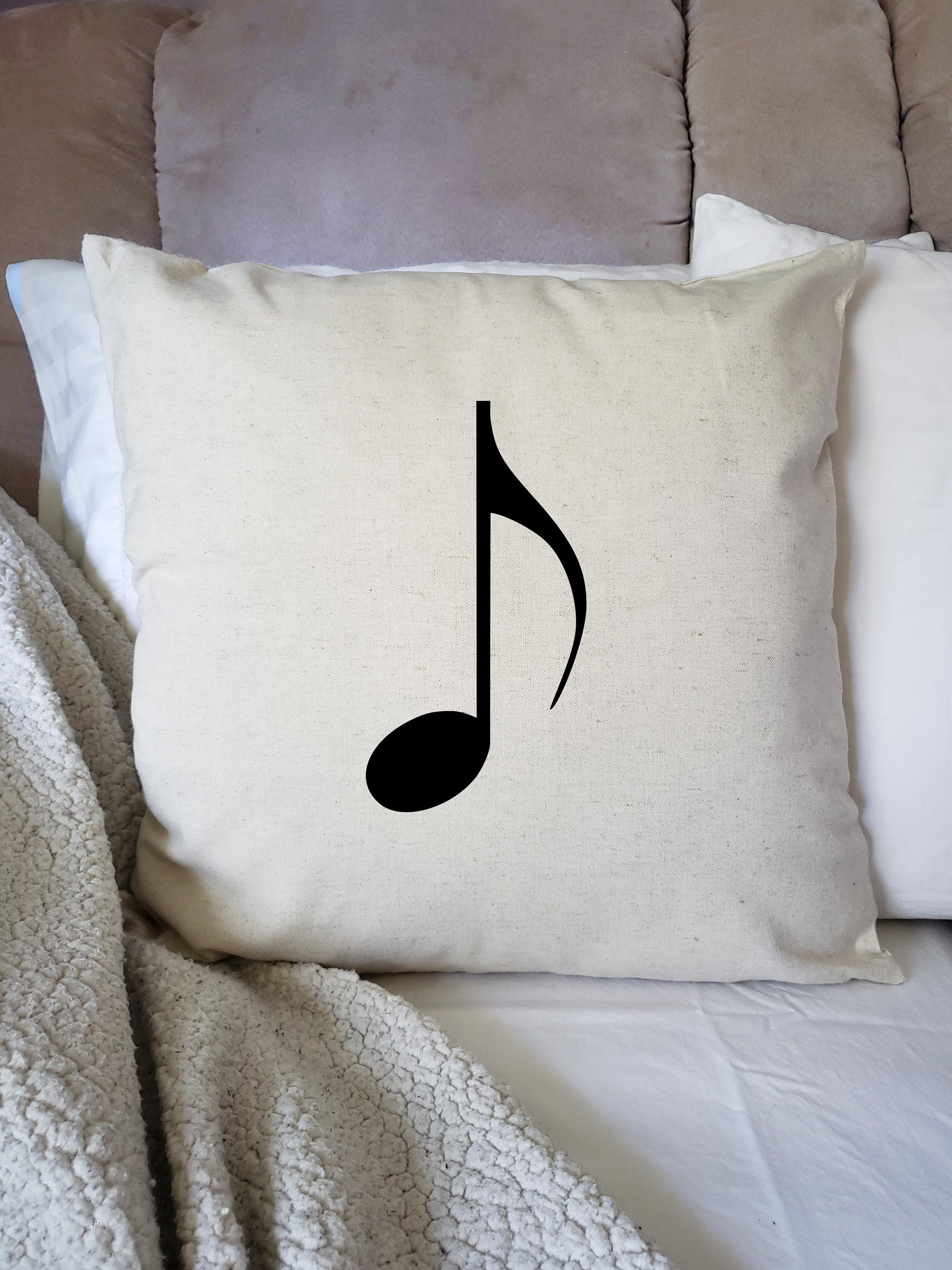 Music Note Pillow Cover / Neutral Throw Pillow Cover / Musical Etsy