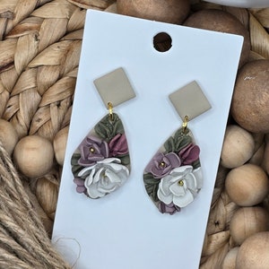 Polymer Clay Floral Earrings