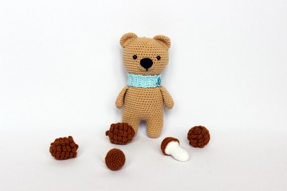 Amigurumi crochet bear toy, Stuffed animal toy crochet bear, Handmade bears interior toy