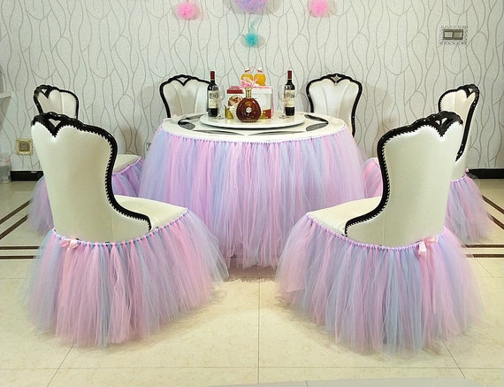 Tulle Chair Cover Tutu Chair Skirt For Bridal Shower Wedding Etsy