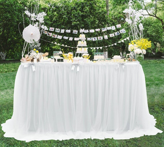 Tulle Tutu Table Skirt Tableskirt Wedding Birthday Christmas Party Tableware 6ft