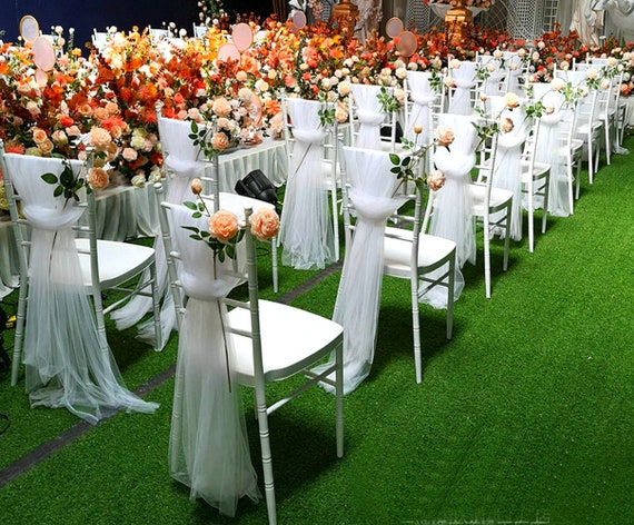 Chiavari Chair Sashes Romantic Chiffon Chair Sash Wedding Etsy