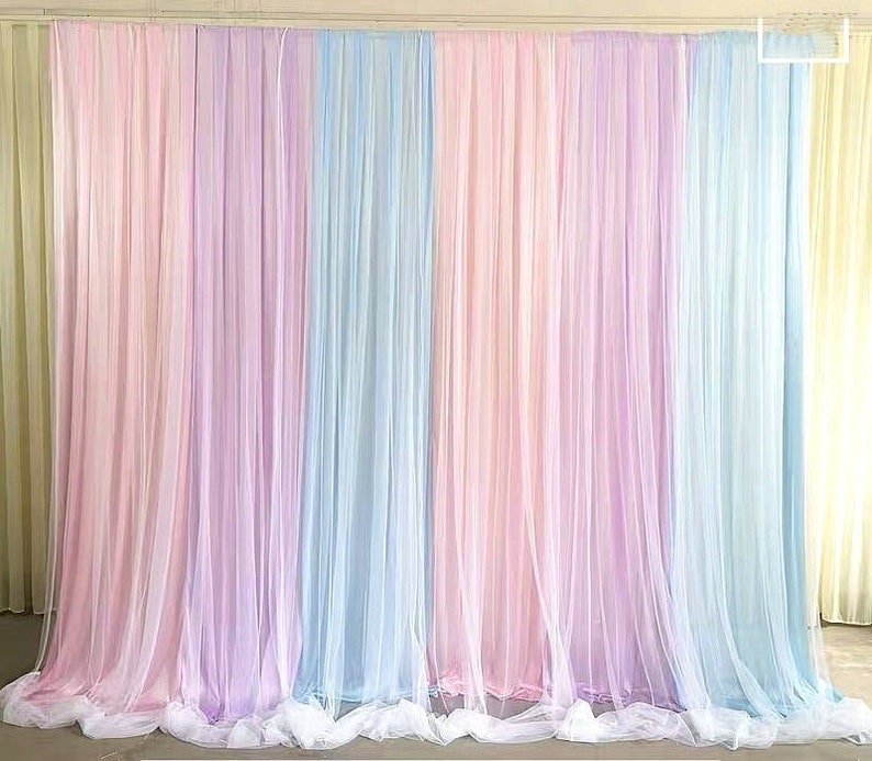Colourful Tulle Backdrop Curtain For Baby Shower Wedding Etsy Colourful Tulle Backdrop Curtain For Baby Shower Wedding Etsy