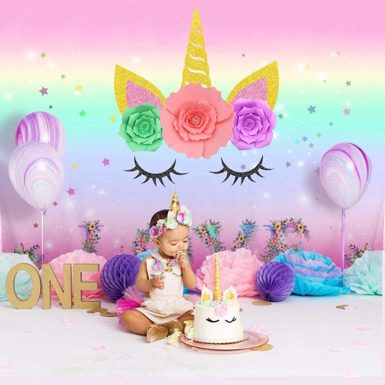 Unicorn Party Paper Flowers Birthday Decoration Wedding Girls Room Nursery Wall Decor Baby Shower Unicorn Backdrop Paper Flower Set