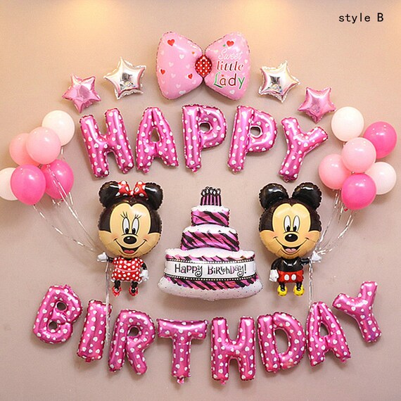 3d Mickey Minnie Mouse Disney Balloons Happy Birthday Party Etsy