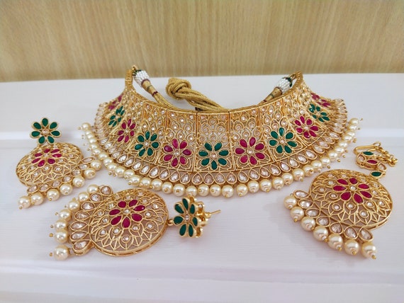 One gram gold choker necklace online new arrivals