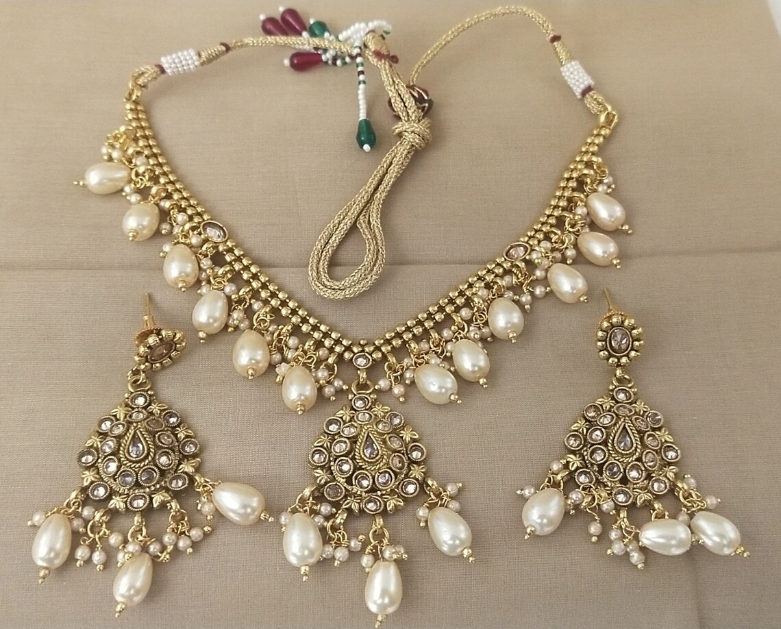 Indian Fashion Jewelry Bollywood Wedding Necklace Set Earring Etsy