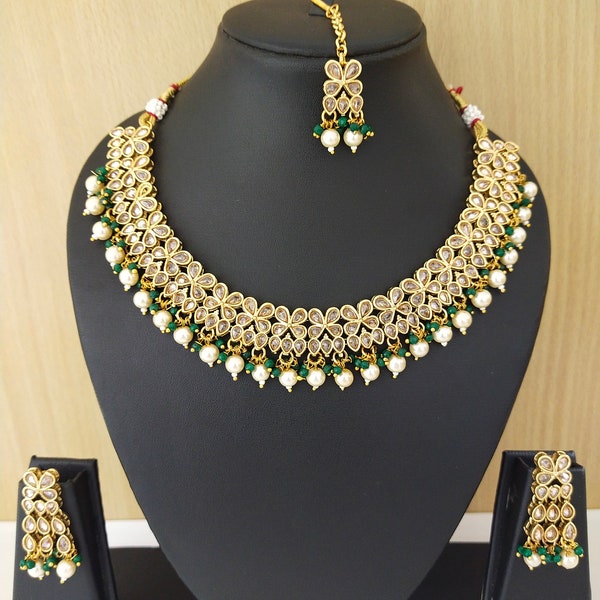 Indian Jewelry Bollywood Necklace Set Ethnic Gold plated Traditional Set jewellery