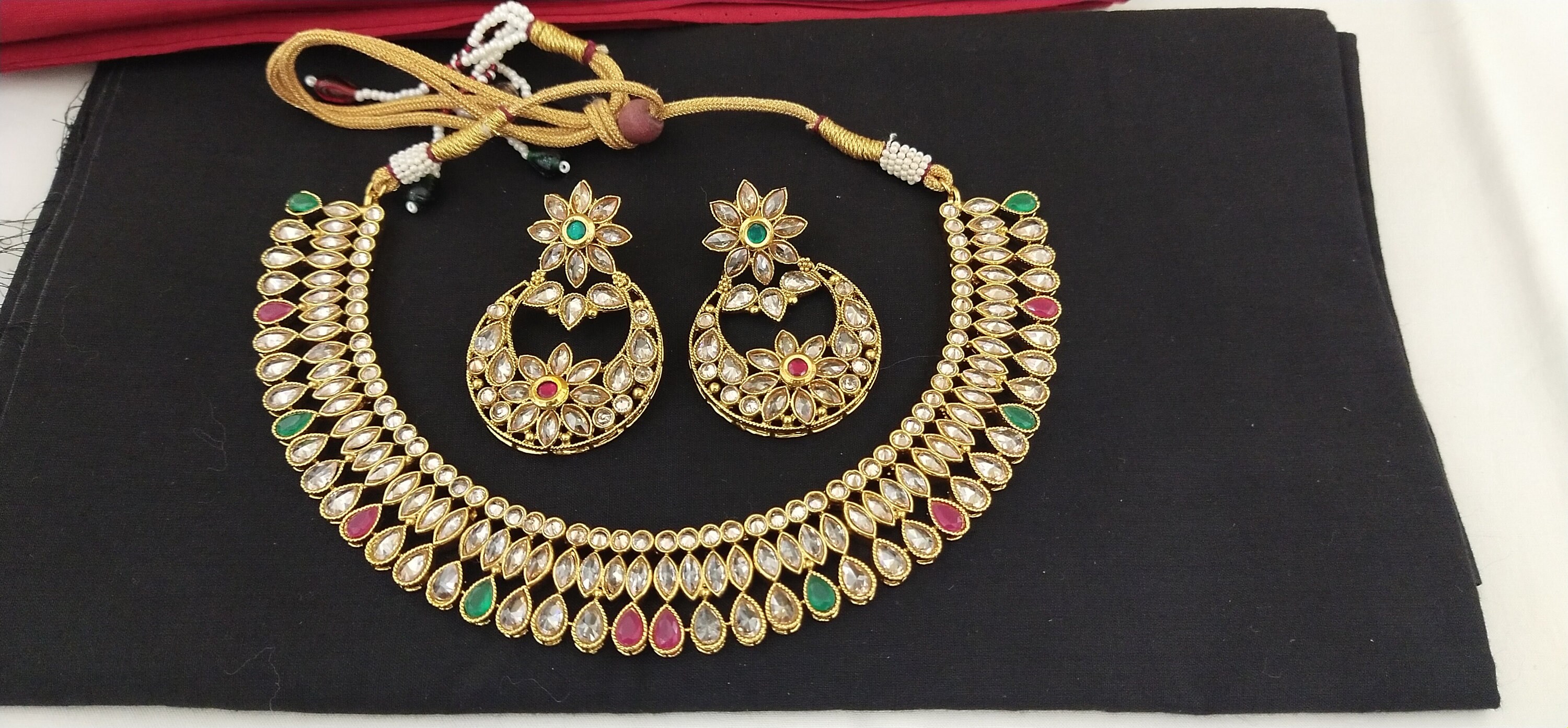 Indio joyería boda collar conjunto Bollywood collar pendiente Etsy