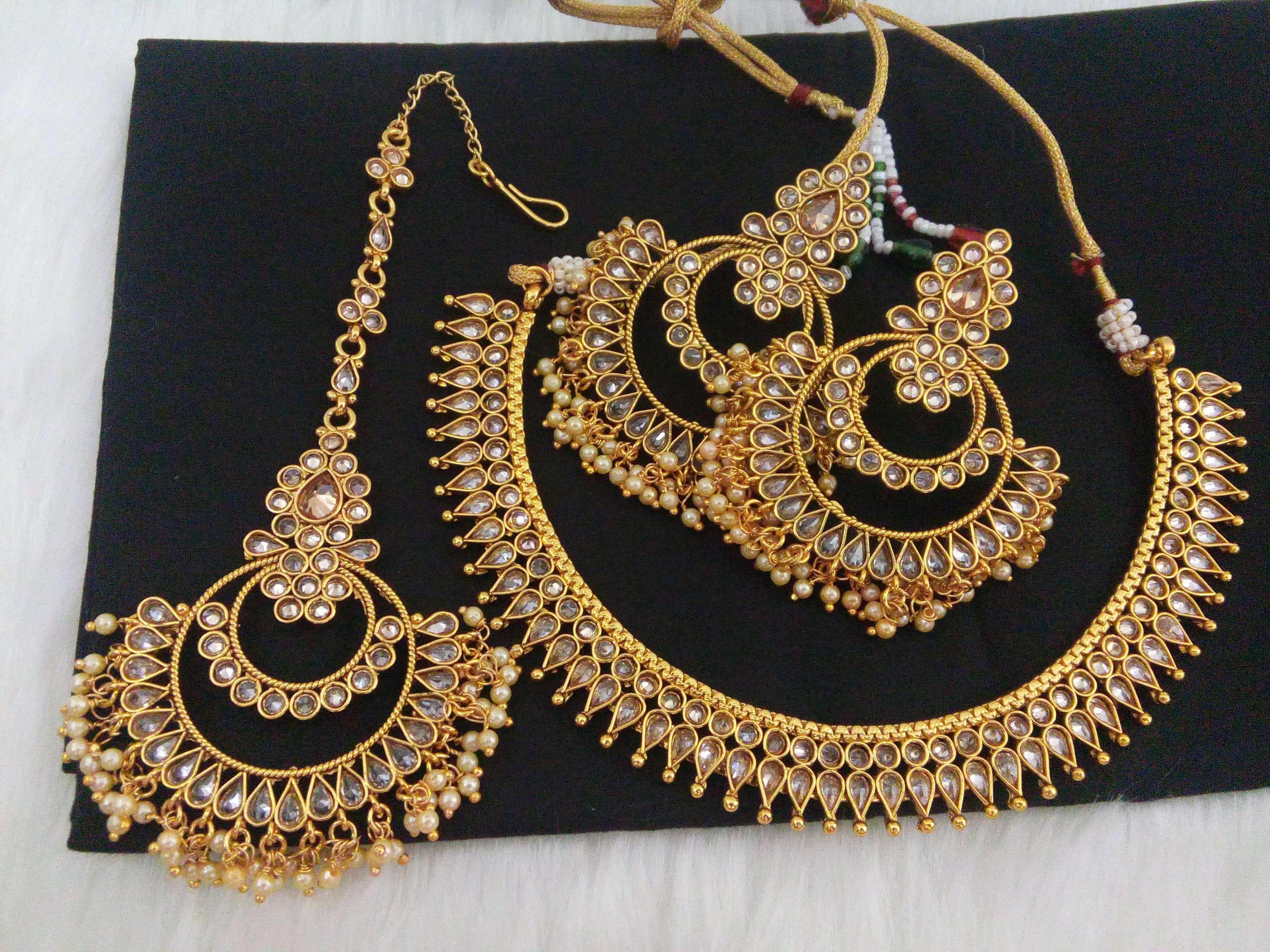 New Designer Bollywood Style Maang Tikka With Earrings Collection Catalog