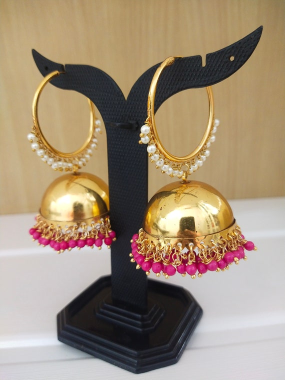 Punjabi Traditional Jewellery - Jodha Antique Gold Peacock Jhumki Earrings(22ct  Gold Plated) Tap on the link in the bio to shop Connect with us on a video  call & get in touch