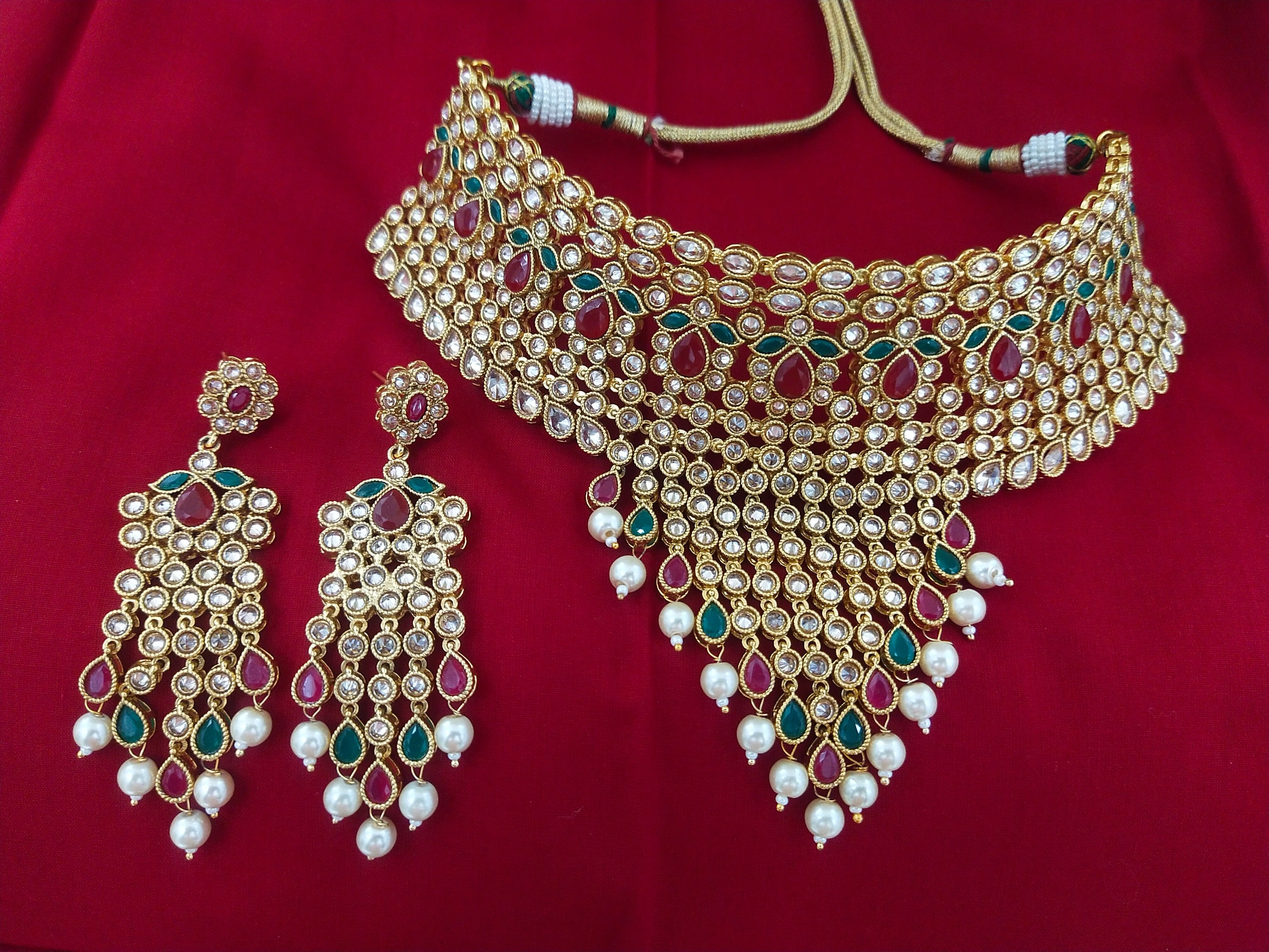 Indian Bollywood Jewelry Full Bridal Necklace Set Earring - Etsy