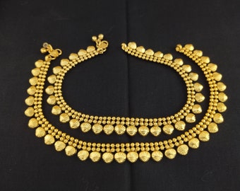 Indian Jewelry Gold Plated Anklet Traditional Party Wear Wedding Payal
