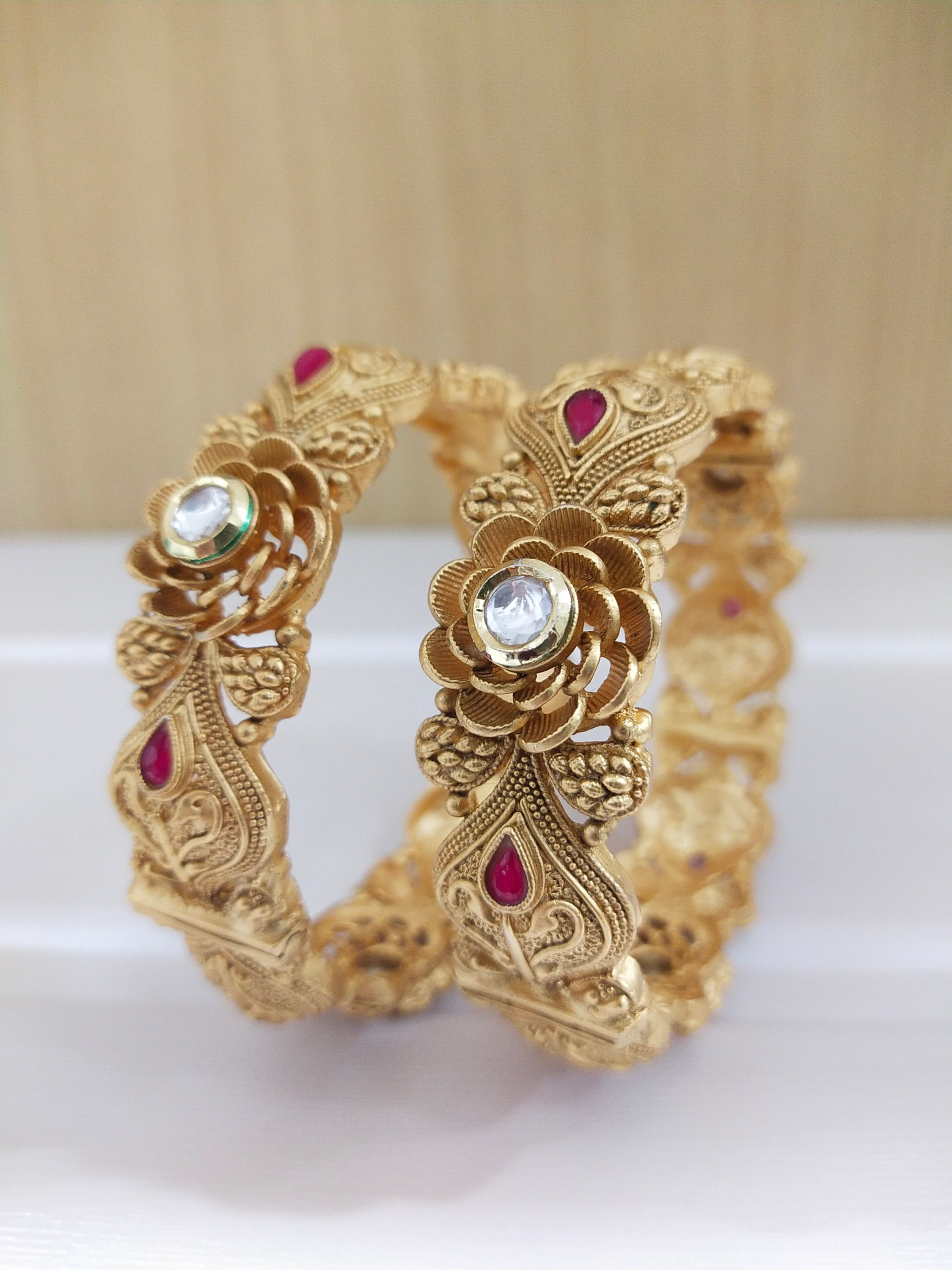 Indian Unique Bangle Jewelry Bollywood Ethnic Rajwada Gold Etsy