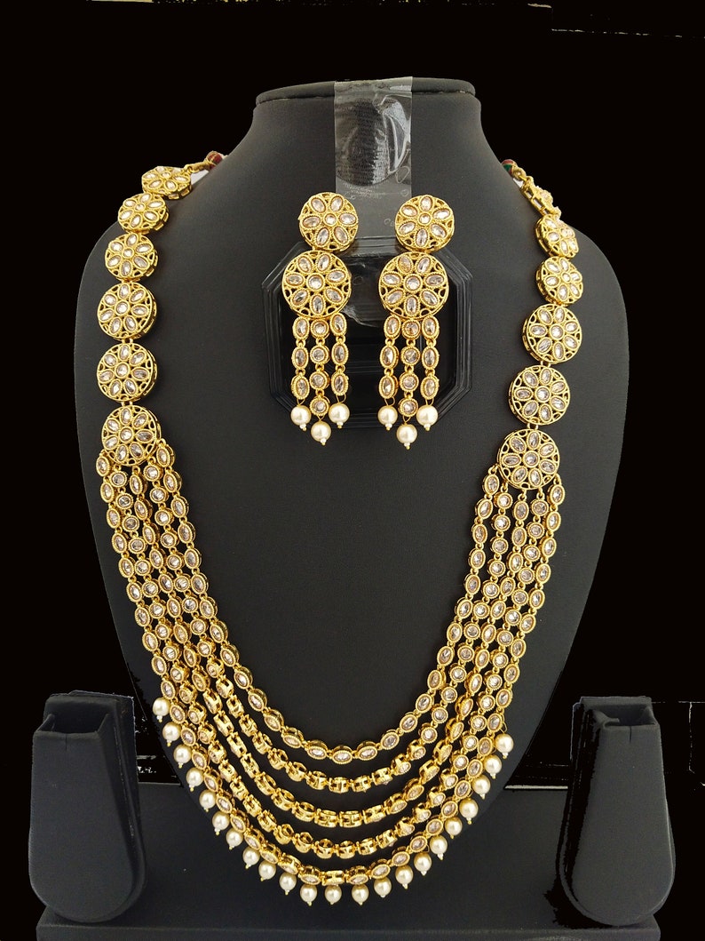 triple layer gold plated kundan necklace only on kalki
