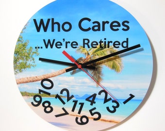 Retirement 10" Wall Clock, Beach Theme