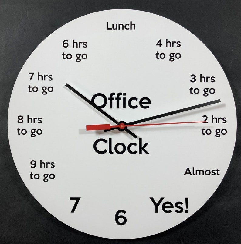 Funny Office Wall Clock 5 Oclock Countdown Etsy Hong Kong