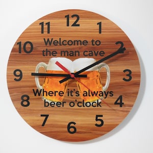 Beer Theme 10&quot; Wall Clock - Welcome To The Man Cave