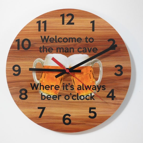 Beer Theme 10" Wall Clock - Welcome To The Man Cave