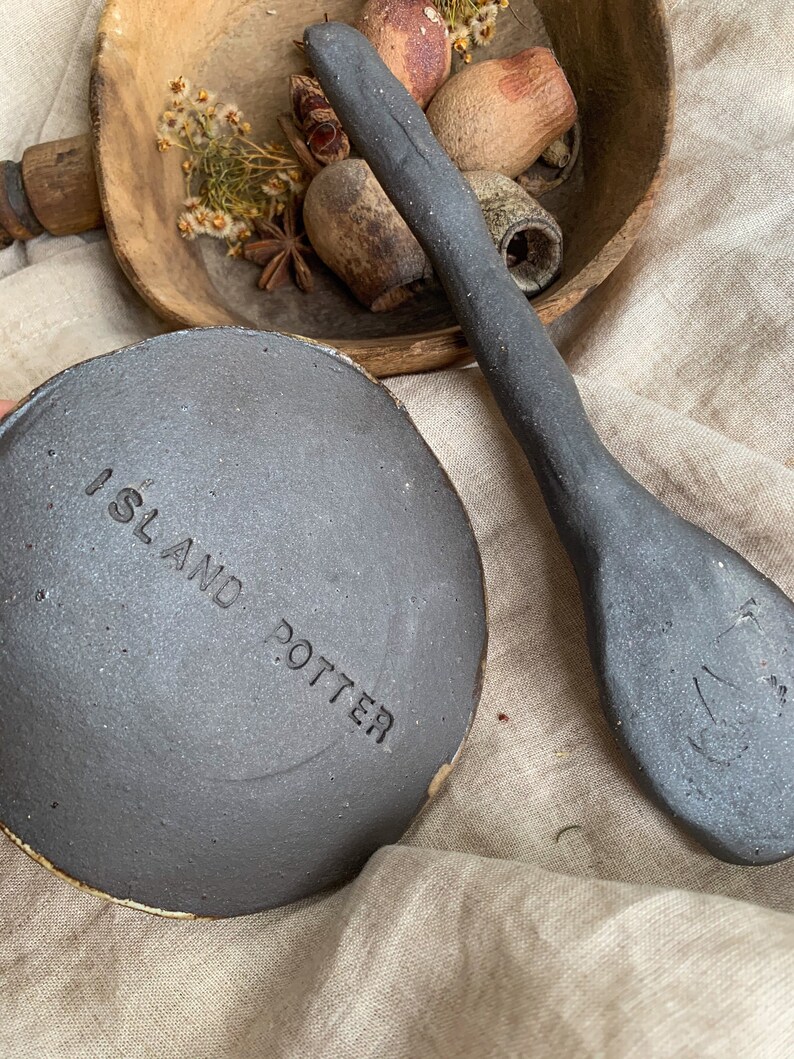 Handmade clay Spoon And Spoon Rest Set Etsy