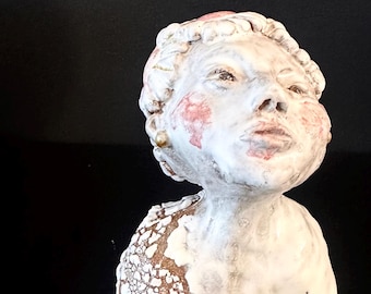 Handmade Ceramic Sculpture Bust One of a kind Art Piece