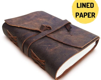 LEATHER JOURNAL Lined Paper - for Men and Women | Soft Vintage Rustic Leather | Thick Ruled Pages | Best for Travel Diary to Write in Etsy