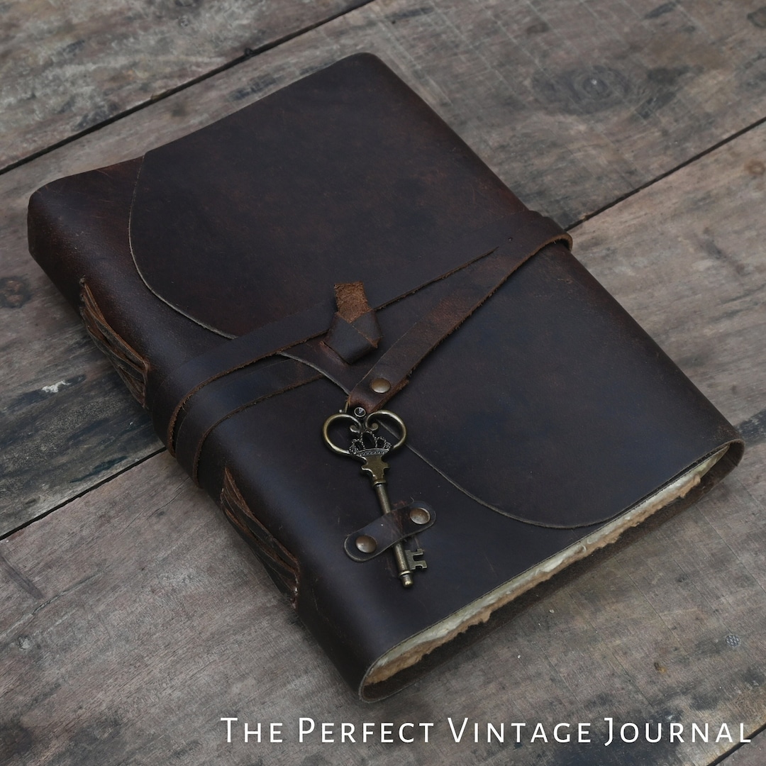 Leather Journal - Handmade Vintage Unlined Deckle Edge Rustic Paper ...