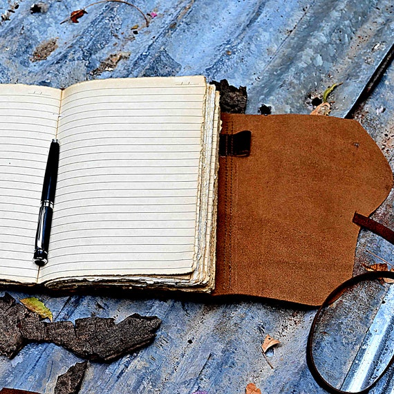 A5 Leather Journal notebook for Men and Women with Pen - Brilliant