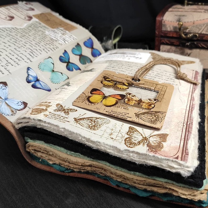 LEATHER JOURNAL SCRAPBOOK for Women & Men Vintage Leather Etsy