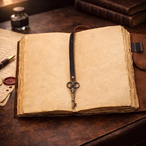 Leather Journal, Handmade Vintage Diary, 240 Pages Thick Handmade Paper, leather bound Travel notebook with Key for Women & Men immagine 6