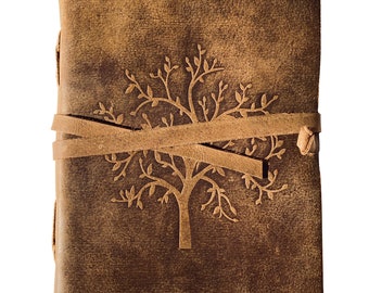 Leather Journal for Men and Women | Tree of Life Unlined Diary Notebook | leatherbound Journal - Perfect Gift to Mother Father Daughter Wife