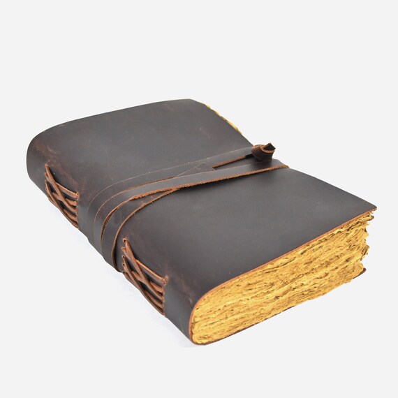 Leather Journal Bound Notebook Leather Sketchbook Drawing Journal - View #5