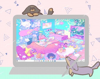 Kawaii Wallpaper Etsy kawaii wallpaper etsy