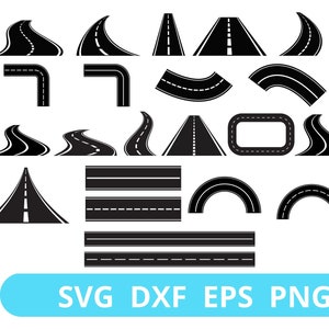 道路 SVG、高速道路 SVG、クリップ アート シルエット、デジタル ファイル、カット ファイル、クリカット シルエット